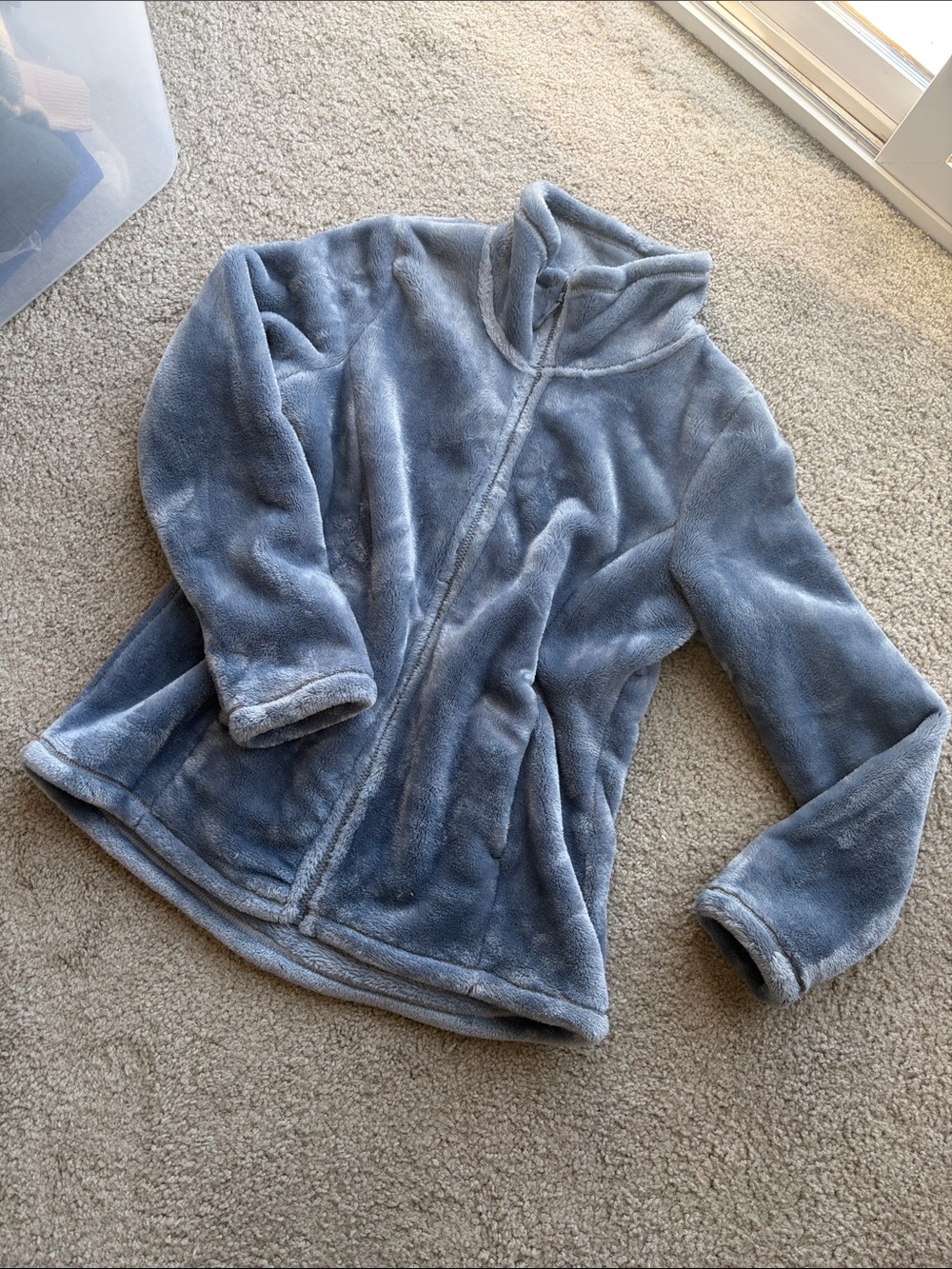 32 Degrees Plush Teddy Jacket in Light Blue